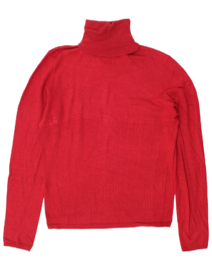 Zara Pull col roulé pour femme UK 14 Rayonne bordeaux moyen