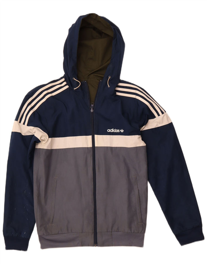 ADIDAS Veste de survêtement réversible à capuche pour hommes XS Kaki Polyester