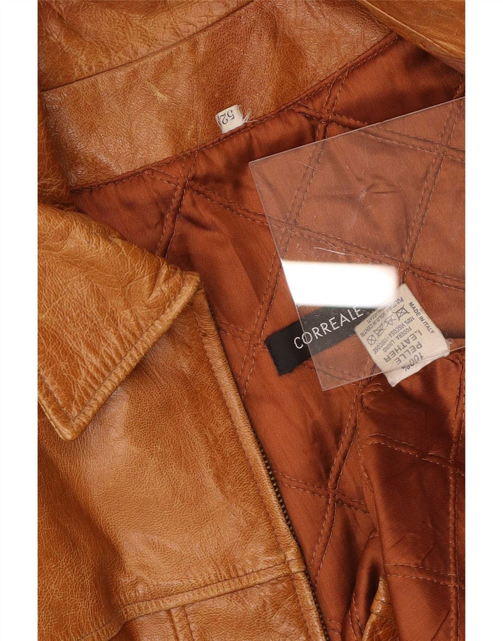veste en cuir homme vintage IT 52 XL Marron