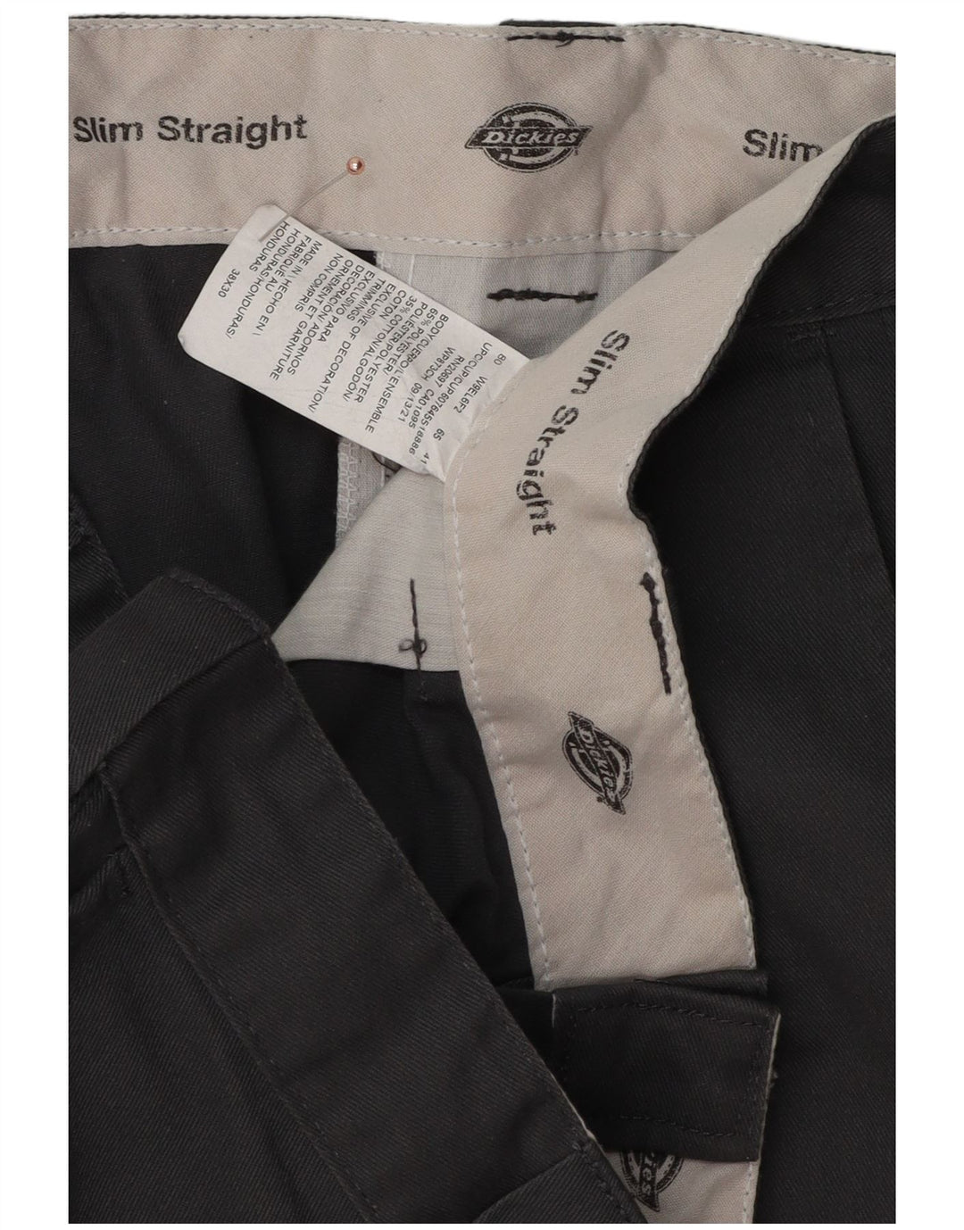 Dickies Pantalon Chino Slim Droit Homme W38 L30 Gris Polyester