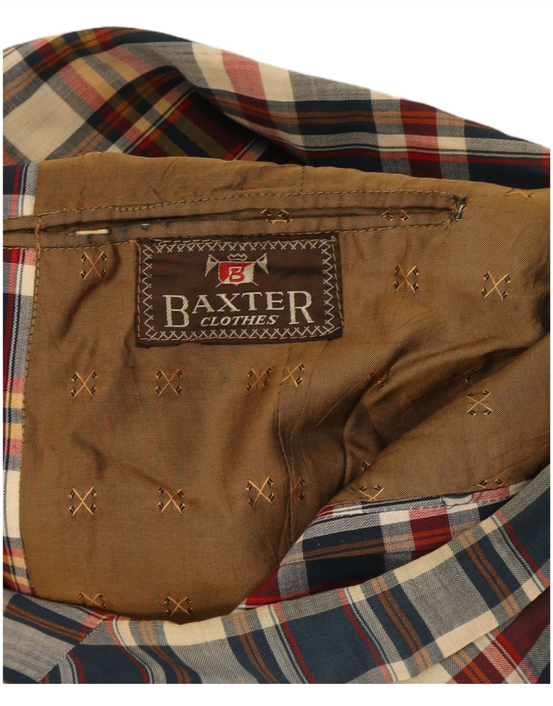 Baxter Veste blazer à 3 boutons pour homme UK 38 à carreaux multicolores moyens