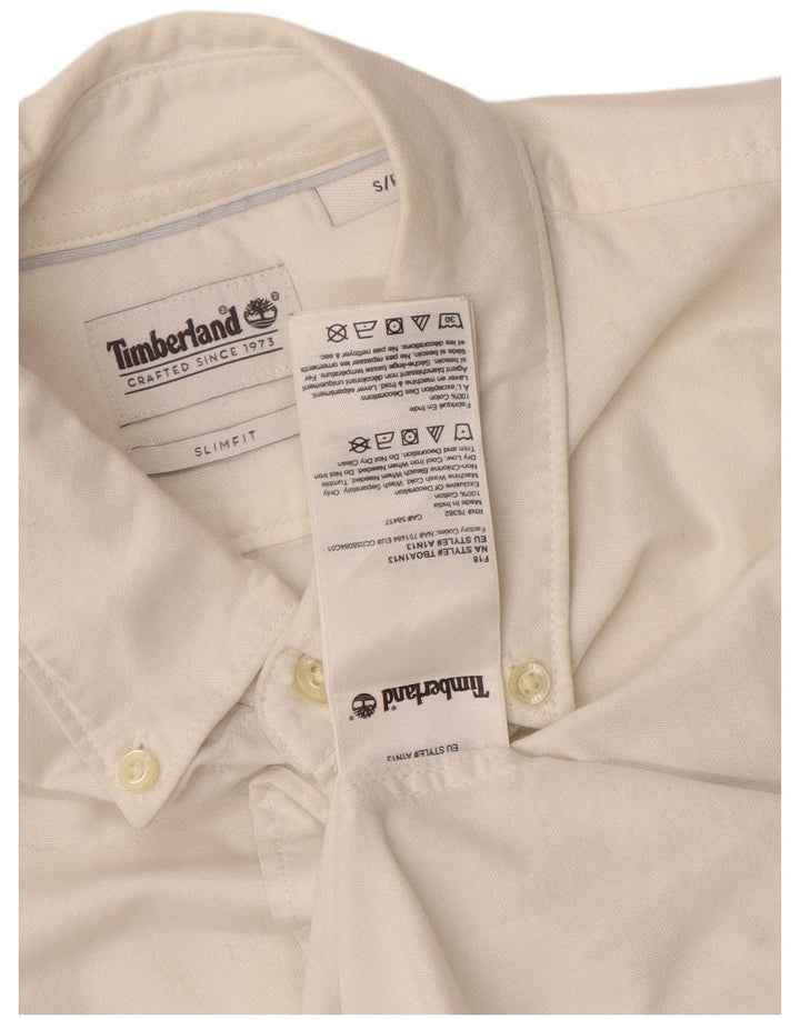 Timberland Chemise Slim Fit Homme Petit Blanc Coton