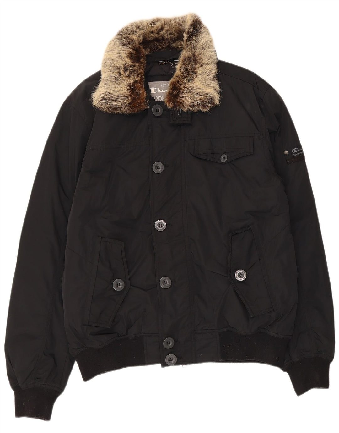 CHAMPION Veste Bomber Homme UK 40 Large Noir