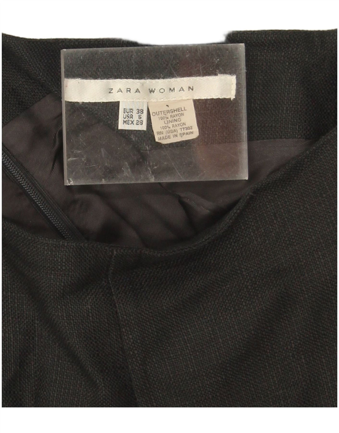 Zara Jupe droite femme EU 38 Small W28 Rayonne noire