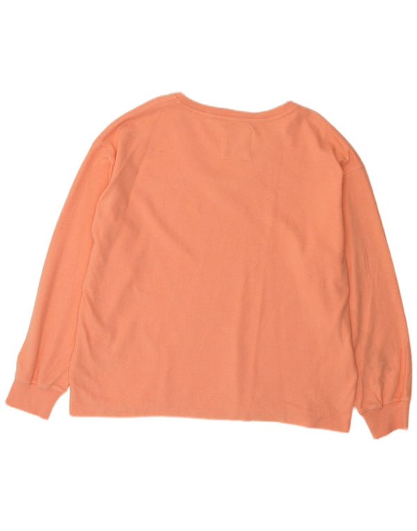Fat Face Haut surdimensionné à manches longues pour femme UK 16 Large Orange Coton