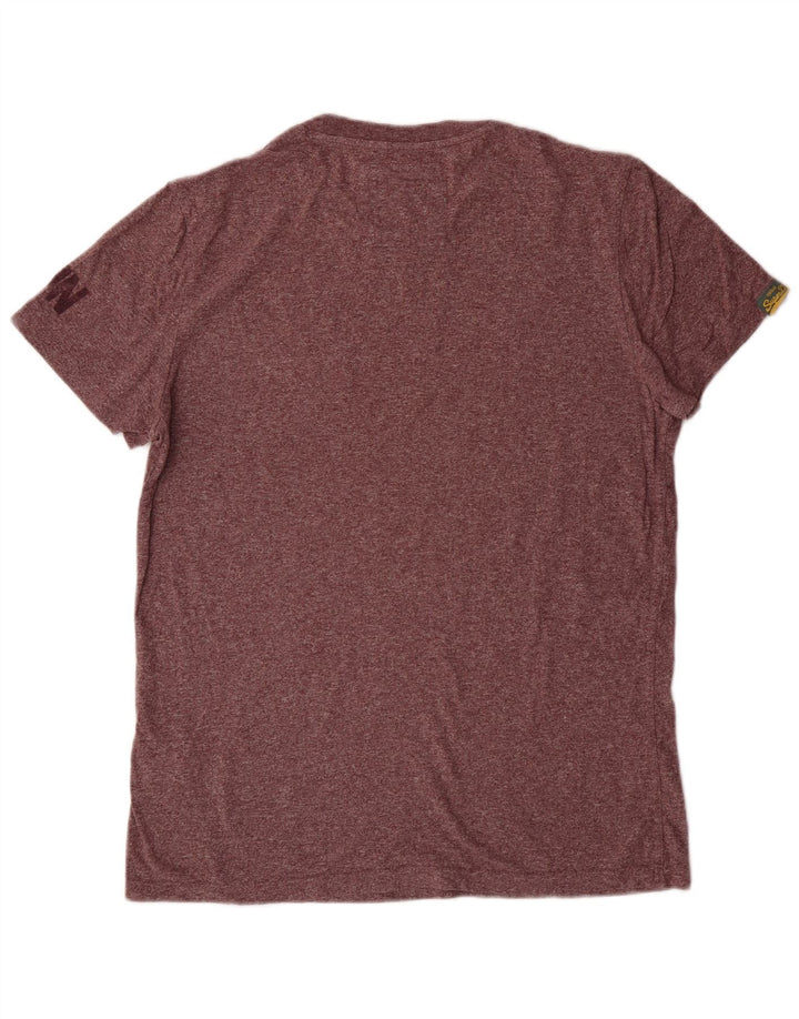 Superdry T-Shirt Graphique Femme Large Maroon Flecked Cotton
