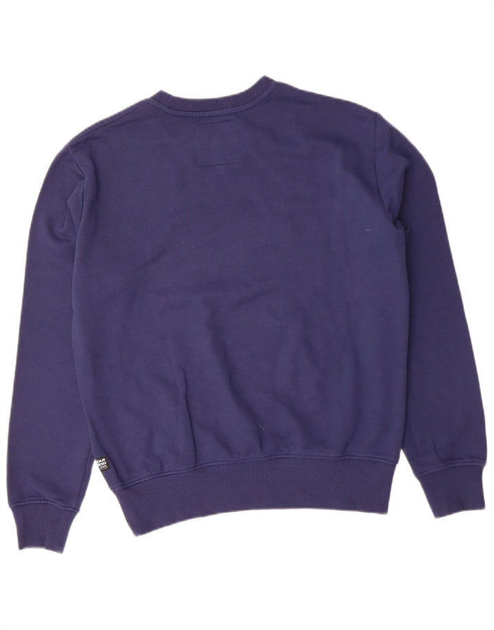 G-STAR Homme Graphic Sweatshirt Jumper Petit Bleu Marine Coton