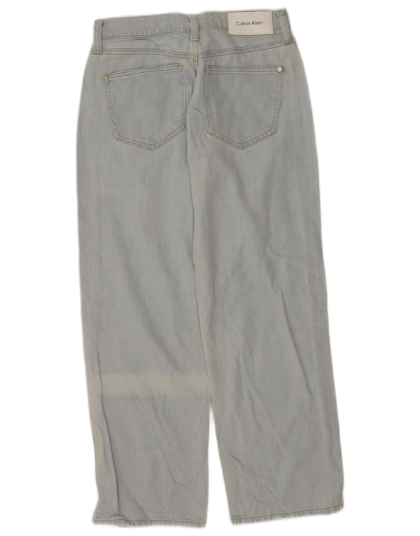 CALVIN KLEIN Femme Jean Droit W28 L27 Bleu Coton