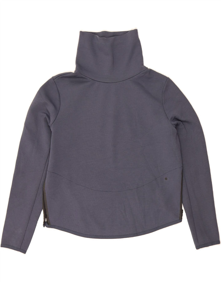 NIKE Womens Crop Sweatshirt Jumper UK 14 Medium Navy Blue Polyester Vintage Nike and Second-Hand Nike from Messina Hembry 