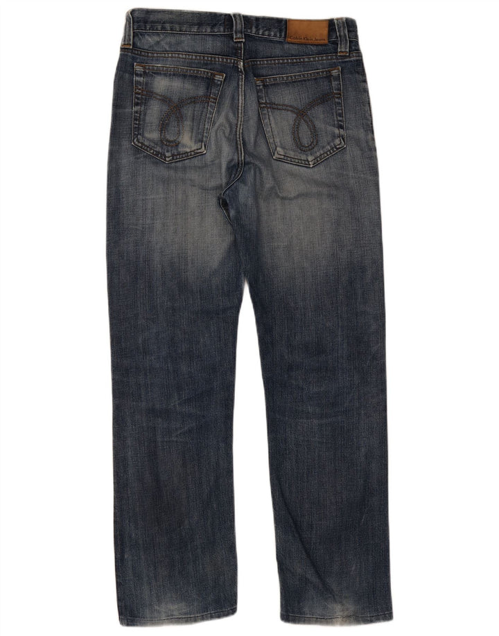 Calvin Klein Jean court effet vieilli W30 L23 pour homme Bleu