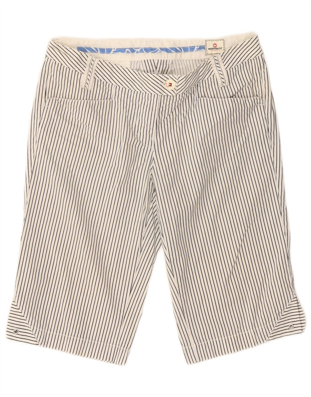 Murphy & Nye Bermuda Femme W28 Coton Rayé Blanc Moyen