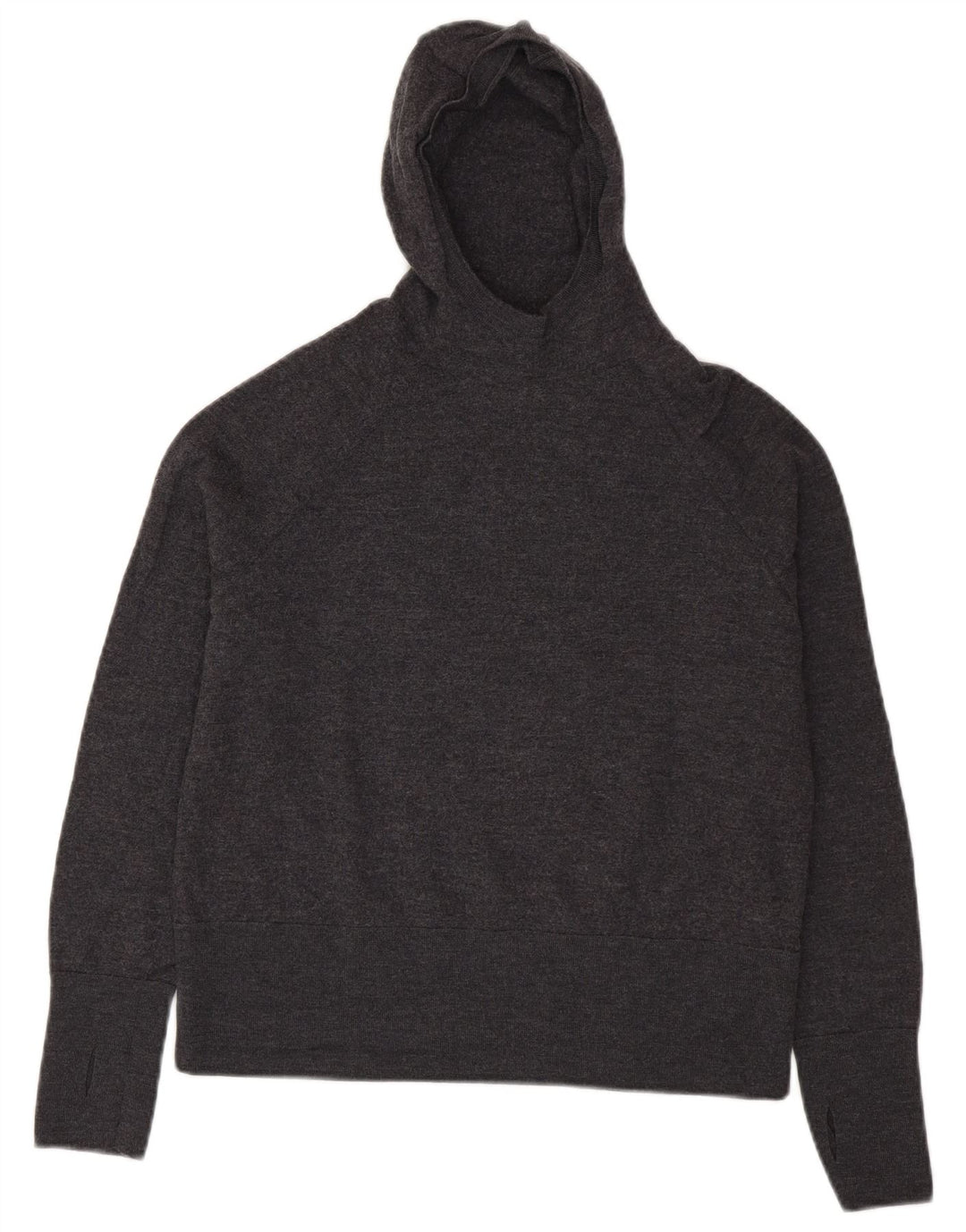 Cos Pull court à capuche pour femme UK 44 en laine gris moyen
