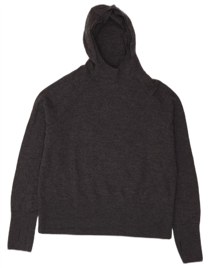 Cos Pull court à capuche pour femme UK 44 en laine gris moyen