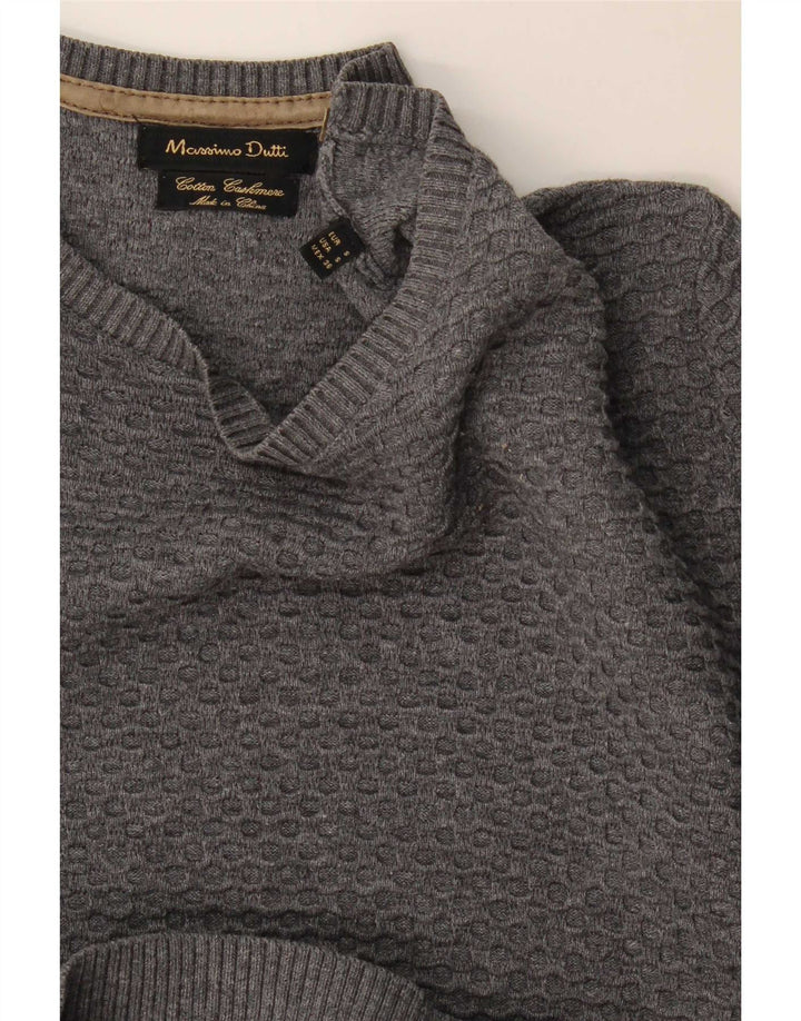 Massimo Dutti Pull Col Bateau Homme Petit Gris Coton