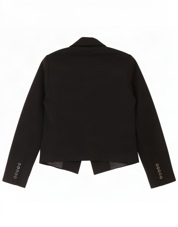 Zara Veste Blazer Ouverte Femme UK 10 Petit Noir Polyester
