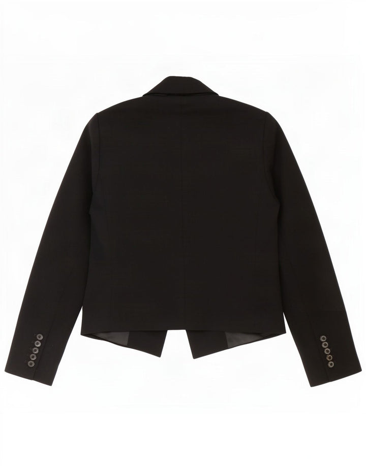 Zara Veste Blazer Ouverte Femme UK 10 Petit Noir Polyester