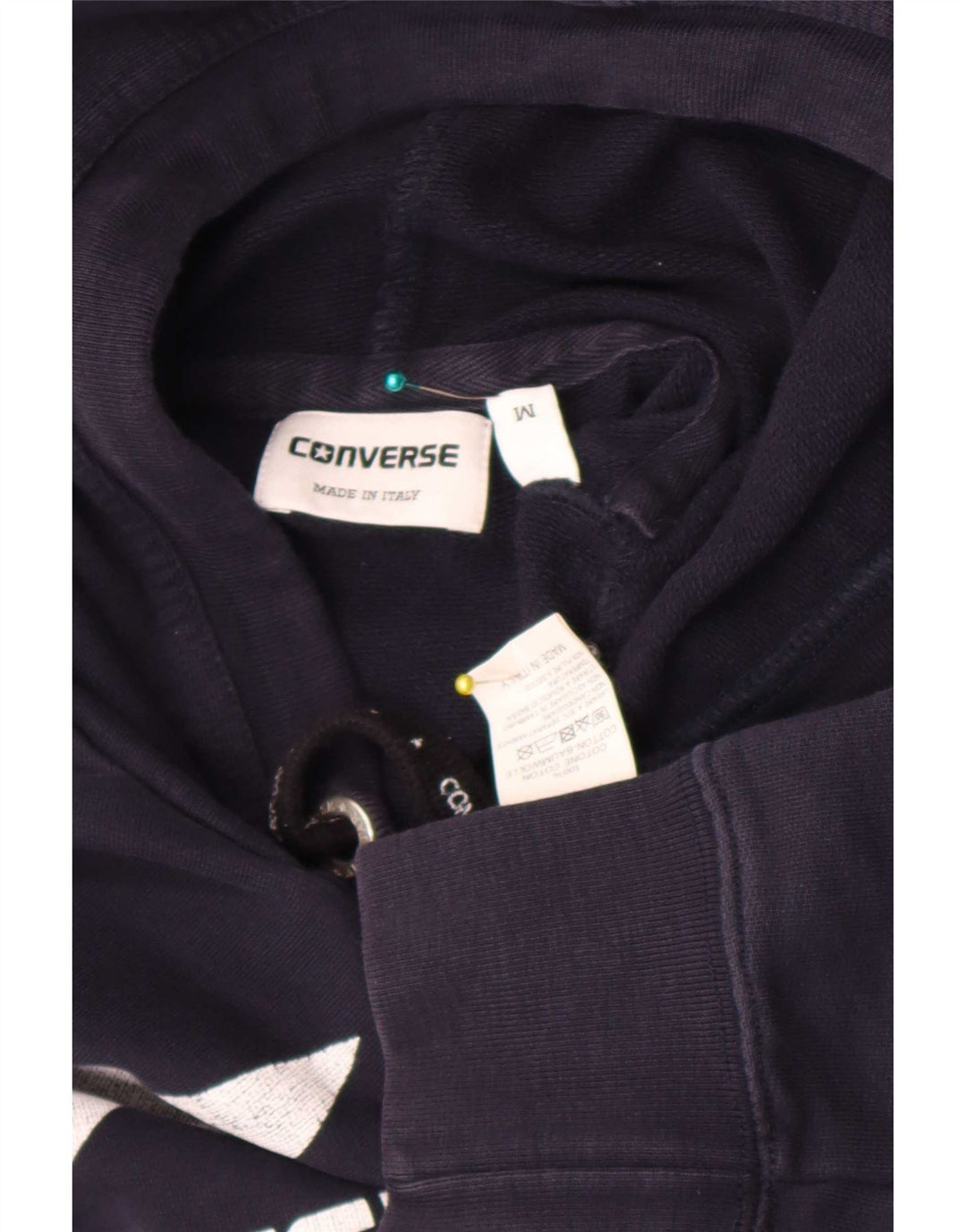 Converse Pull à capuche graphique en coton bleu marine moyen pour homme
