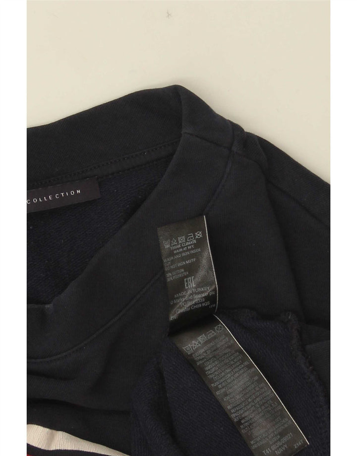 Marks & Spencer Sweat-shirt graphique pour femme UK 14 Bleu marine moyen