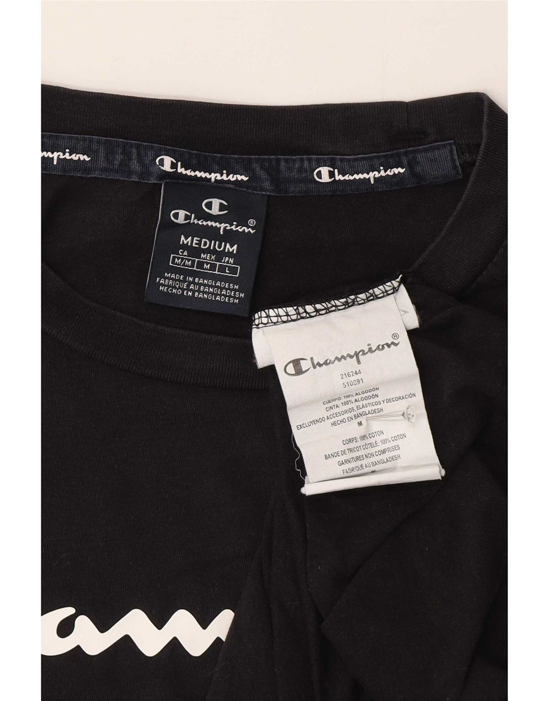 Champion T-Shirt Graphique Homme Noir Moyen Coton