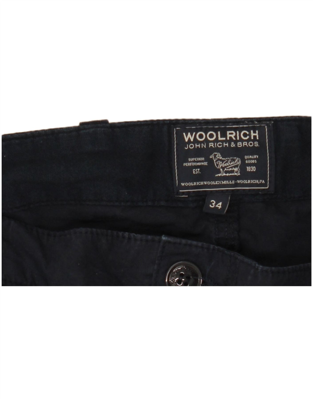 Woolrich Pantalon Cargo Droit W34 L27 Homme Bleu Marine