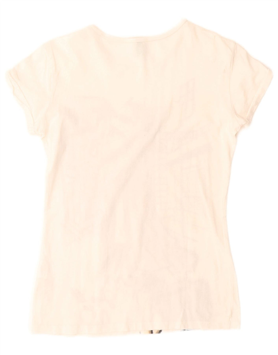 BENETTON T-Shirt Graphique Fille 11-12 ans 2XL Blanc Coton