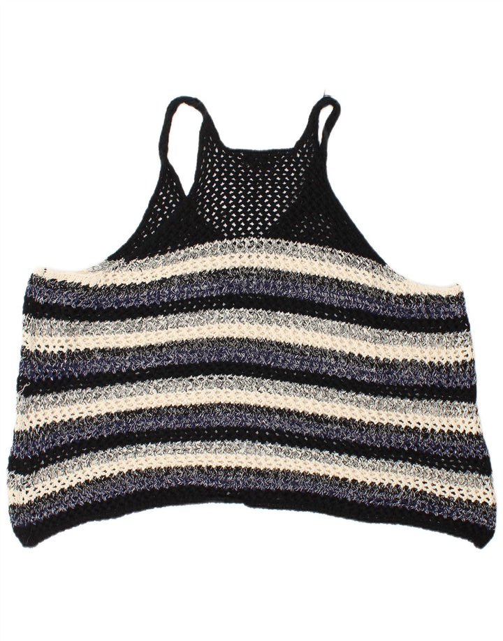 Zara Chemisier surdimensionné sans manches pour femme UK 10 Petit bleu marine rayé