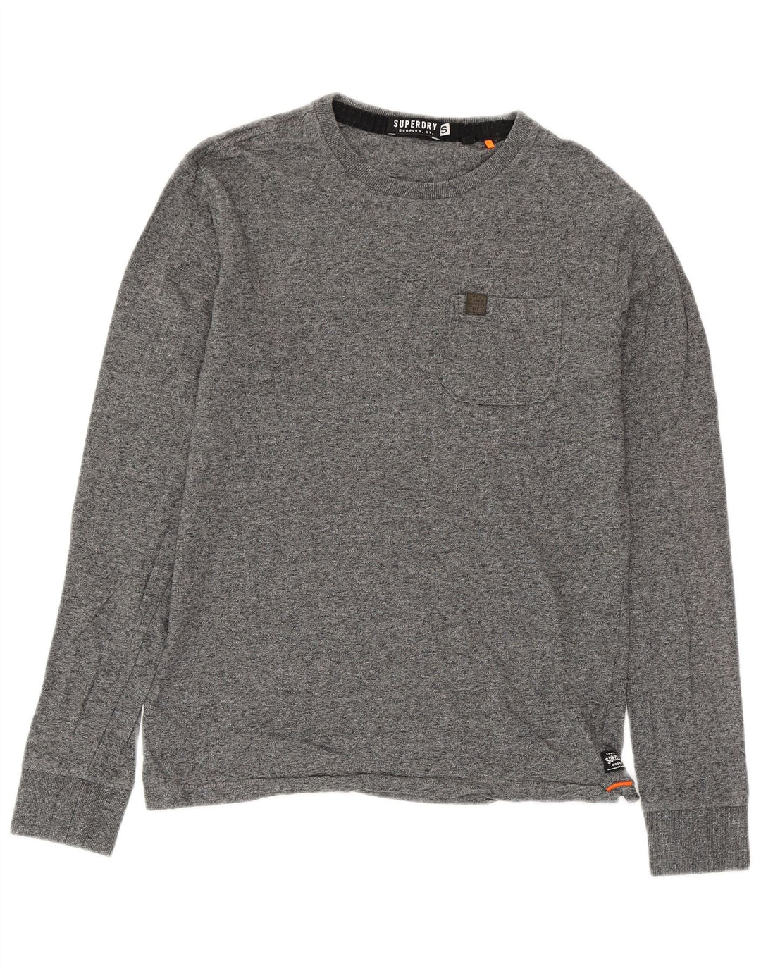 SUPERDRY Homme Top Manches Longues Petit Gris Moucheté Coton