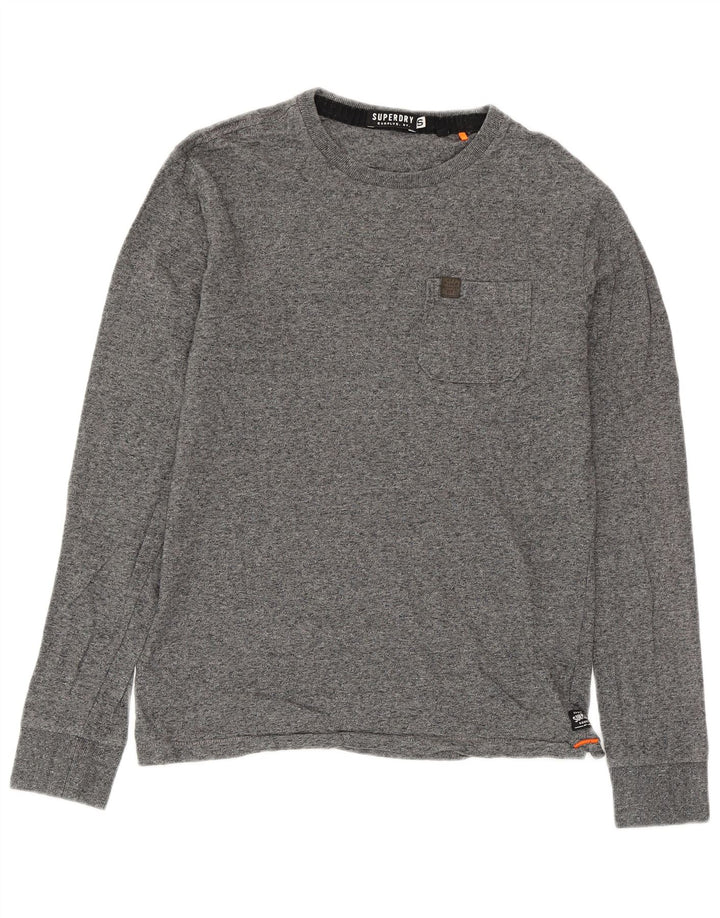 SUPERDRY Homme Top Manches Longues Petit Gris Moucheté Coton