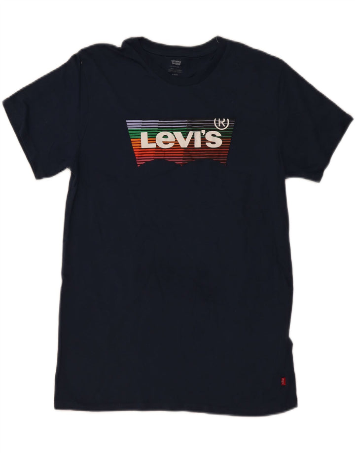 LEVI'S T-Shirt Graphique Homme Bleu Marine Moyen Coton