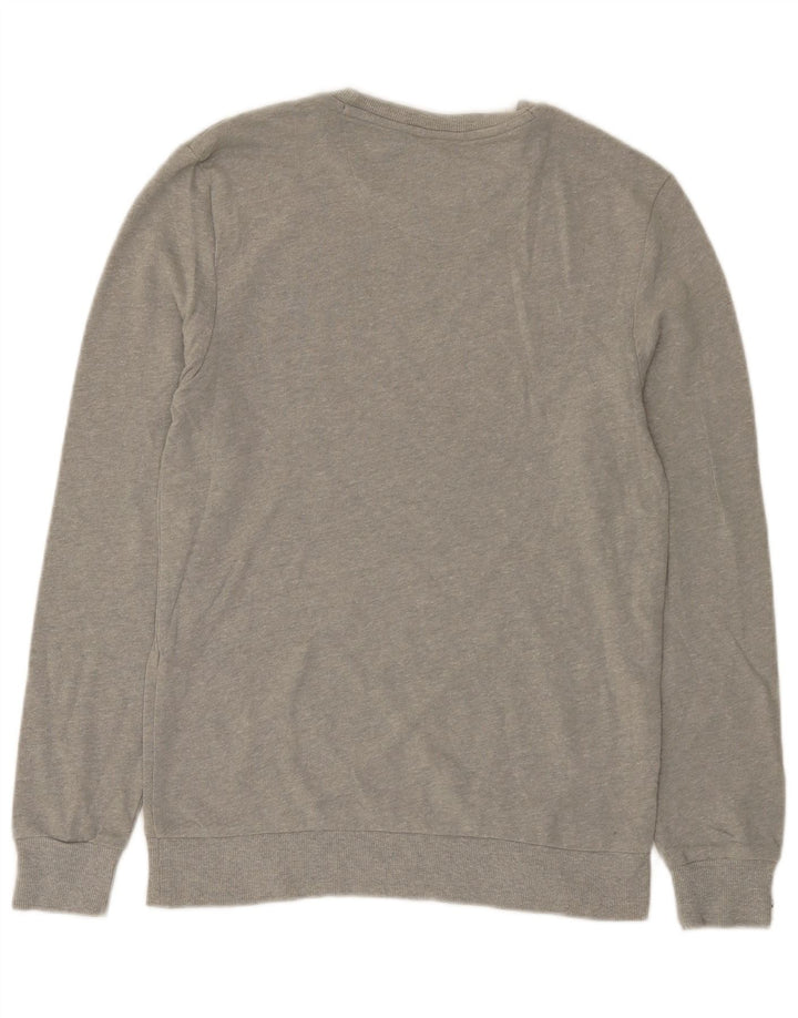 TOMMY HILFIGER Sweat-Shirt Graphique Homme Petit Gris Coton