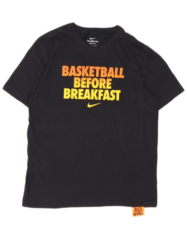 Nike T-shirt graphique pour homme en coton noir moyen