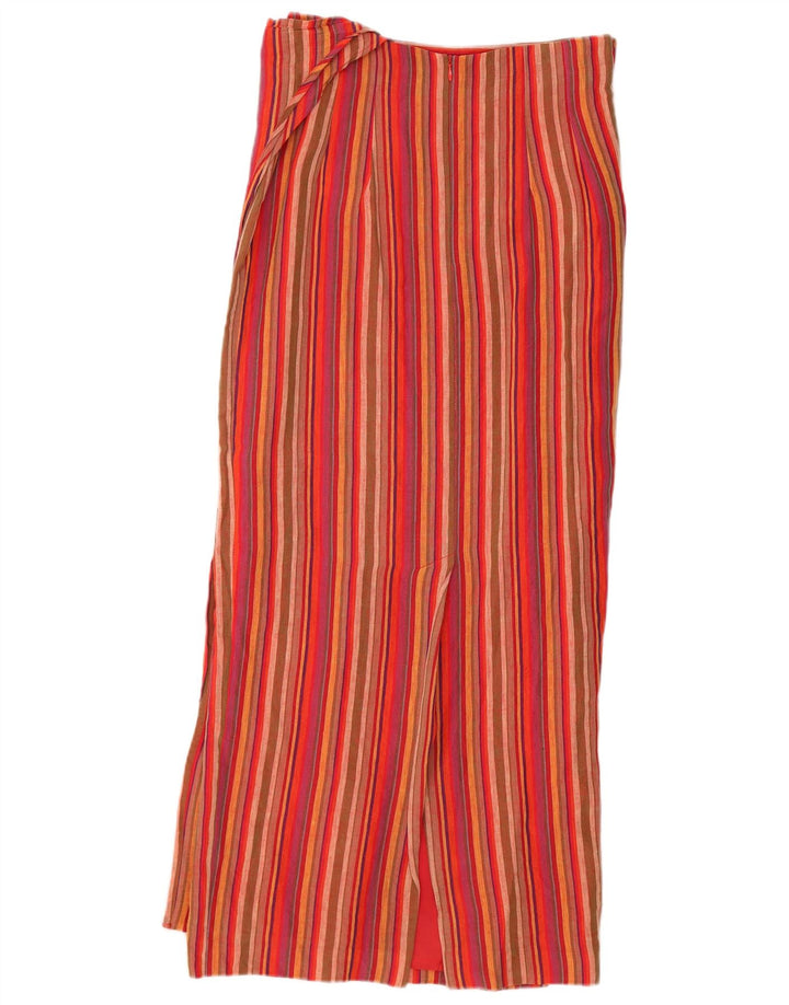 SCARVA Jupe Maxi Portefeuille Femme EU 36 Petit W26 Lin Rayé Rouge