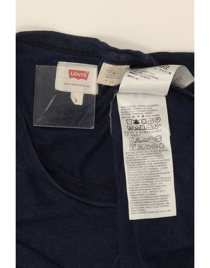 LEVI'S T-Shirt Homme Top Large Bleu Marine Moucheté Coton