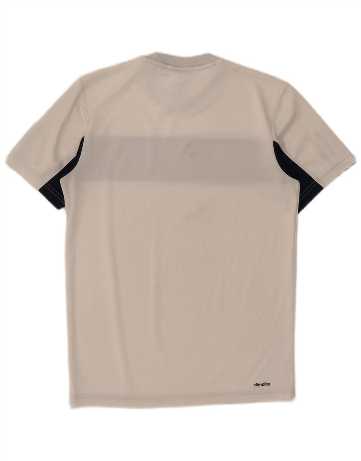ADIDAS T-shirt de tennis pour hommes, petit, blanc, color block, en polyester