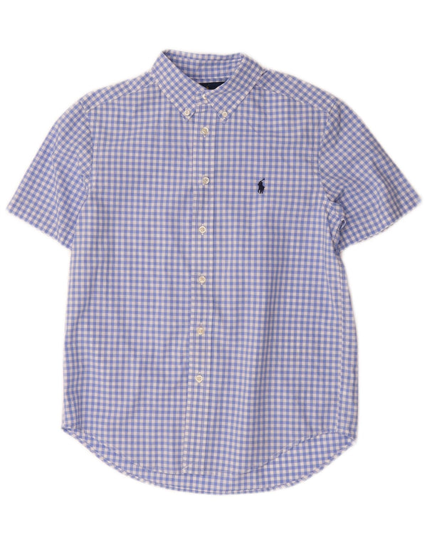 Ralph Lauren Chemise à manches courtes pour garçon 10-11 ans en coton vichy bleu moyen