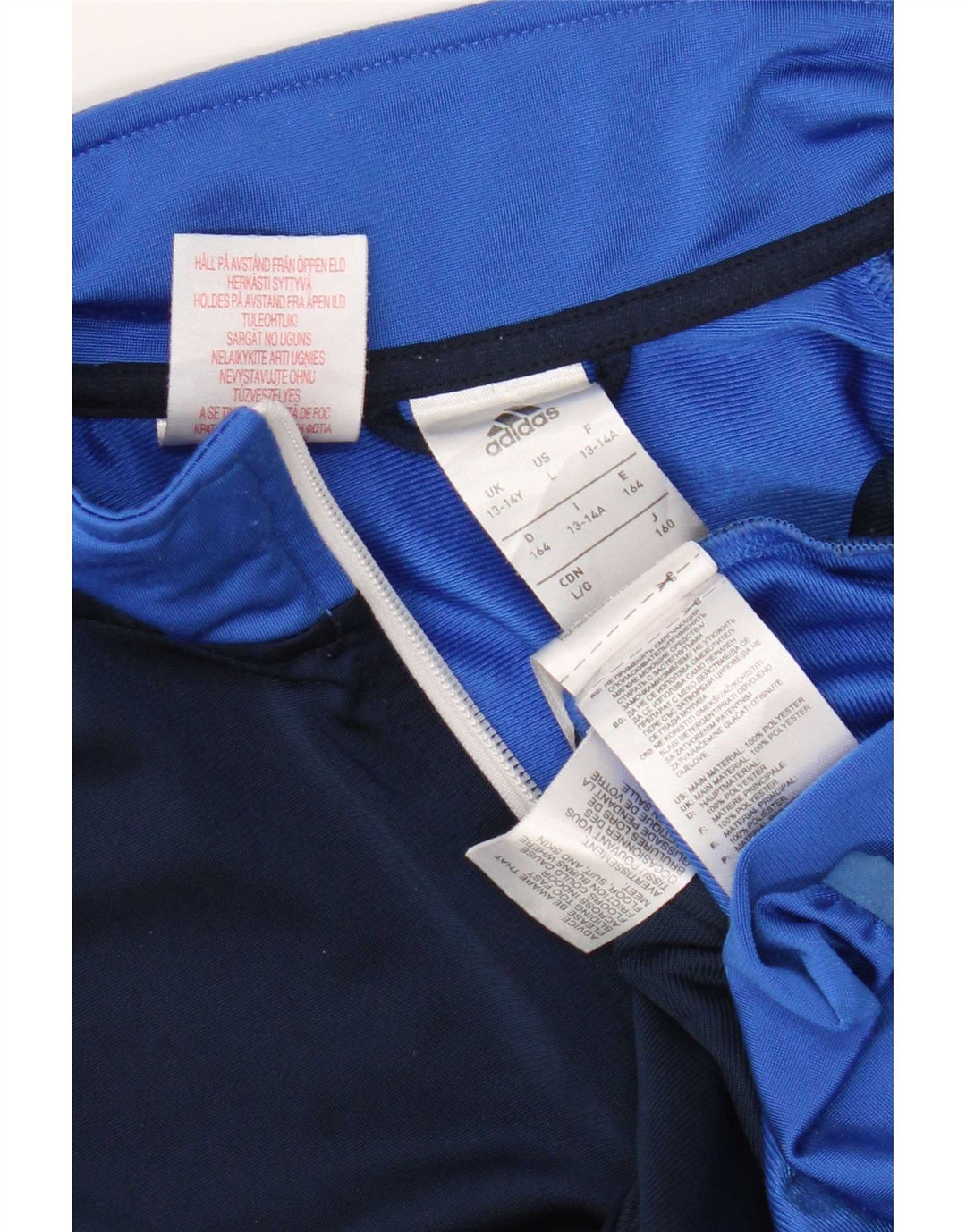Adidas Veste de Survêtement Garçon 13-14 Ans Bleu Colorblock Polyester