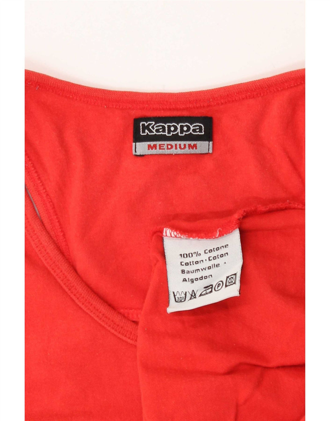 Kappa Débardeur Graphique Femme UK 12 Coton Rouge Moyen