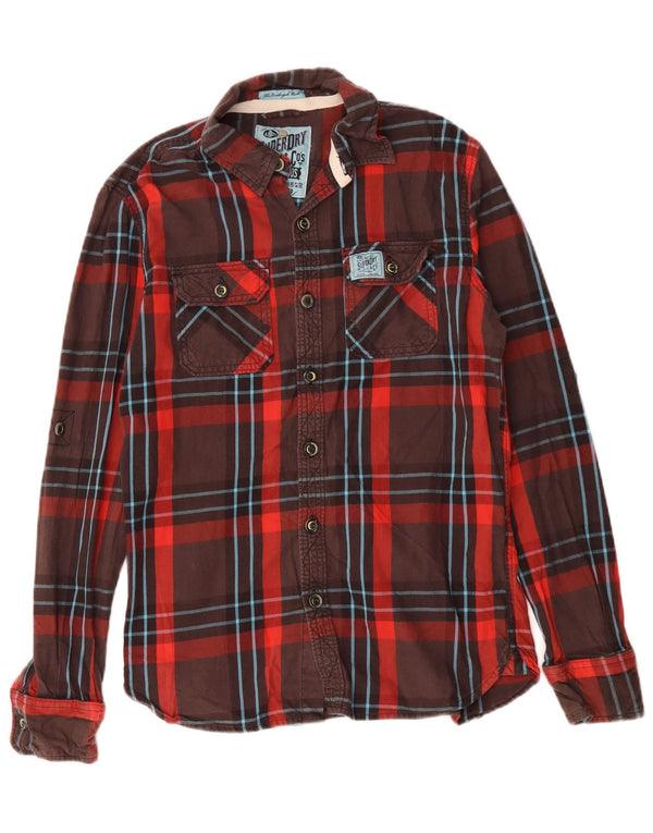 Superdry Chemise En Flanelle Homme Marron Moyen Carreaux Coton