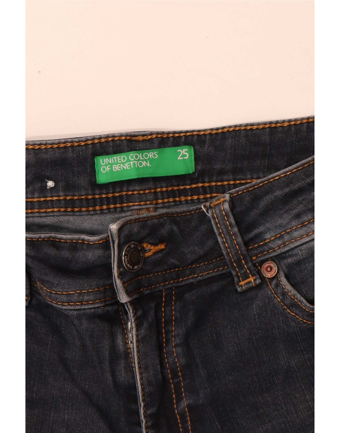 Benetton Jean Évasé Femme W25 L33 Bleu