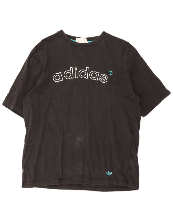 Adidas T-shirt graphique pour homme en coton noir moyen