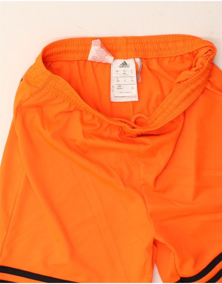 ADIDAS Boys Climalite Sport Shorts 11-12 Years Large Orange Polyester Vintage Adidas and Second-Hand Adidas from Messina Hembry 