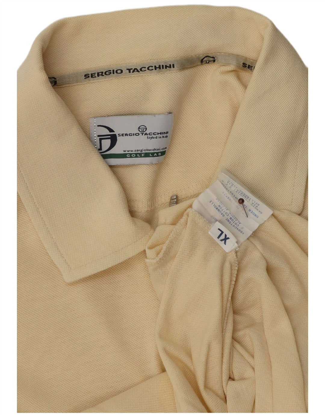 Sergio Tacchini Polo Homme XL Jaune Colorblock Coton