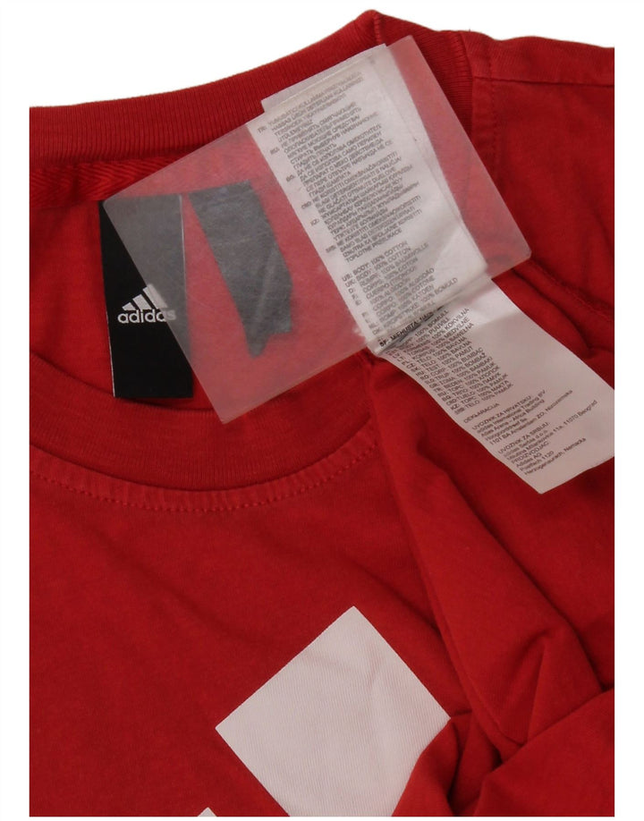 Adidas Mens Graphic T-Shirt Top Petit Rouge Coton