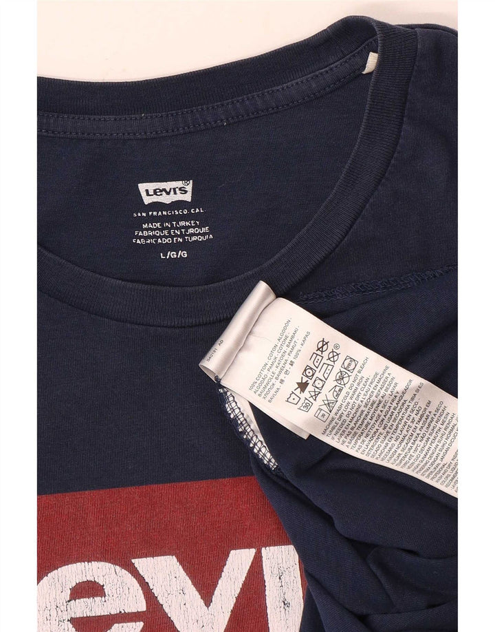 T-shirt graphique pour homme Levi's Taille Large Bleu Marine Coton