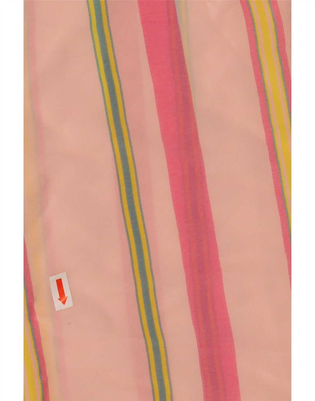 vintage Femmes 3/4 Manches Voir à travers la robe Shift UK 12 Rayé rose moyen