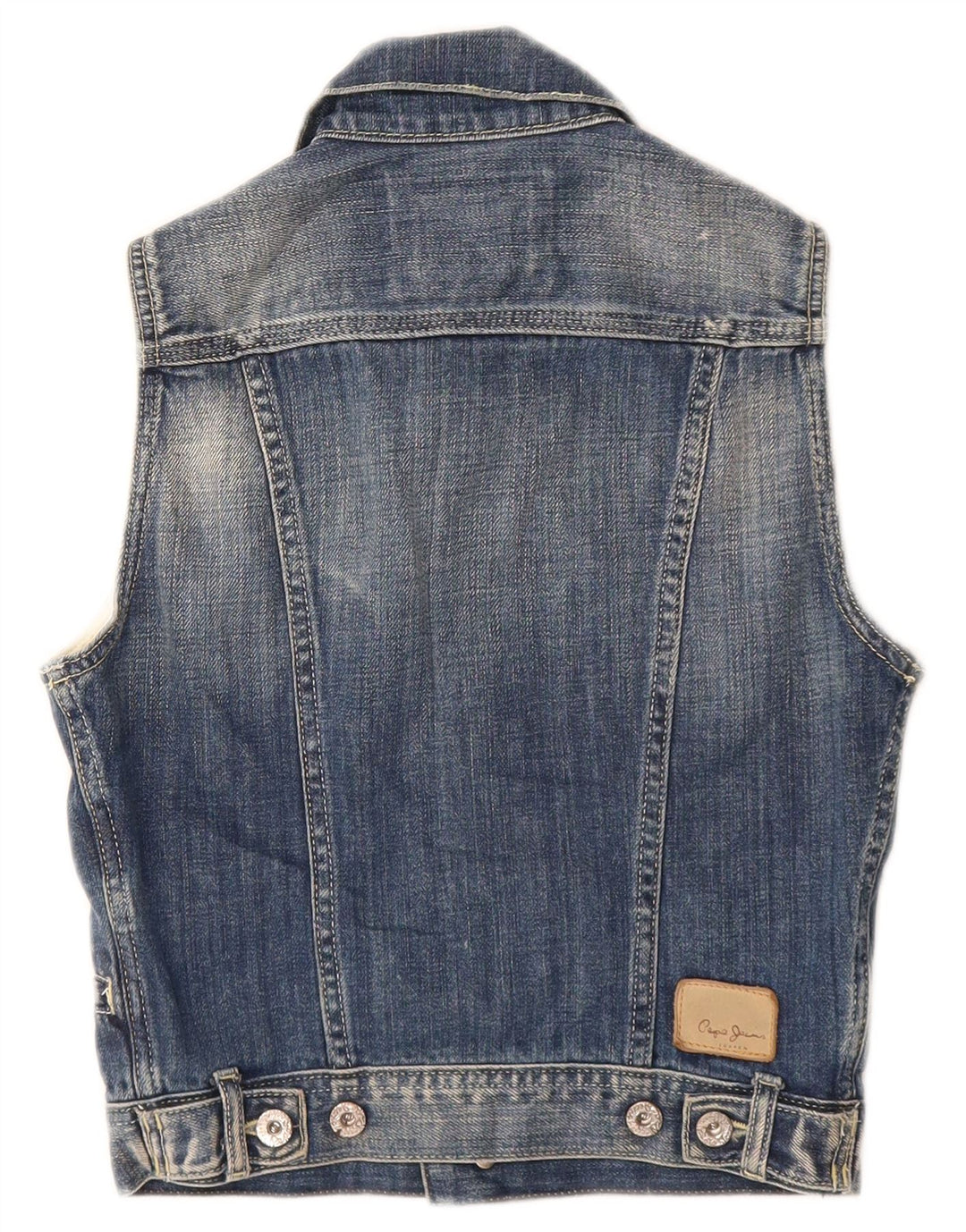 PEPE Jeans Gilet en jean vieilli pour garçon 7-8 ans Bleu moyen en coton