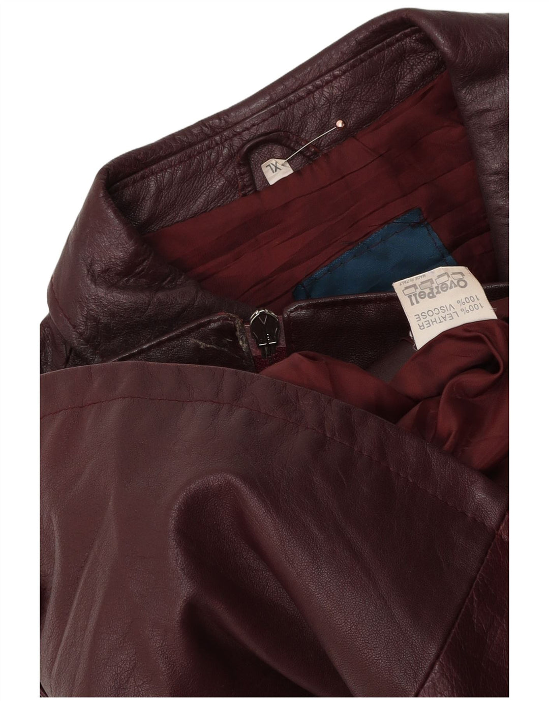 veste en cuir femme vintage UK 18 XL Cuir Bordeaux
