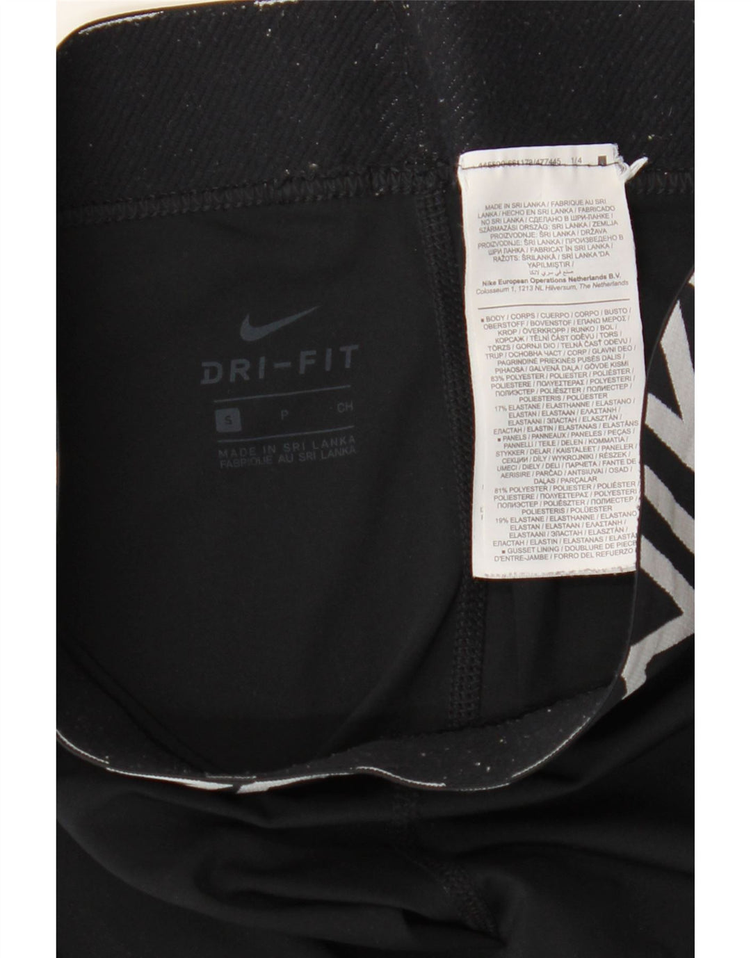NIKE Womens Dri Fit Graphic Leggings UK 10 Small  Black Polyester Vintage Nike and Second-Hand Nike from Messina Hembry 