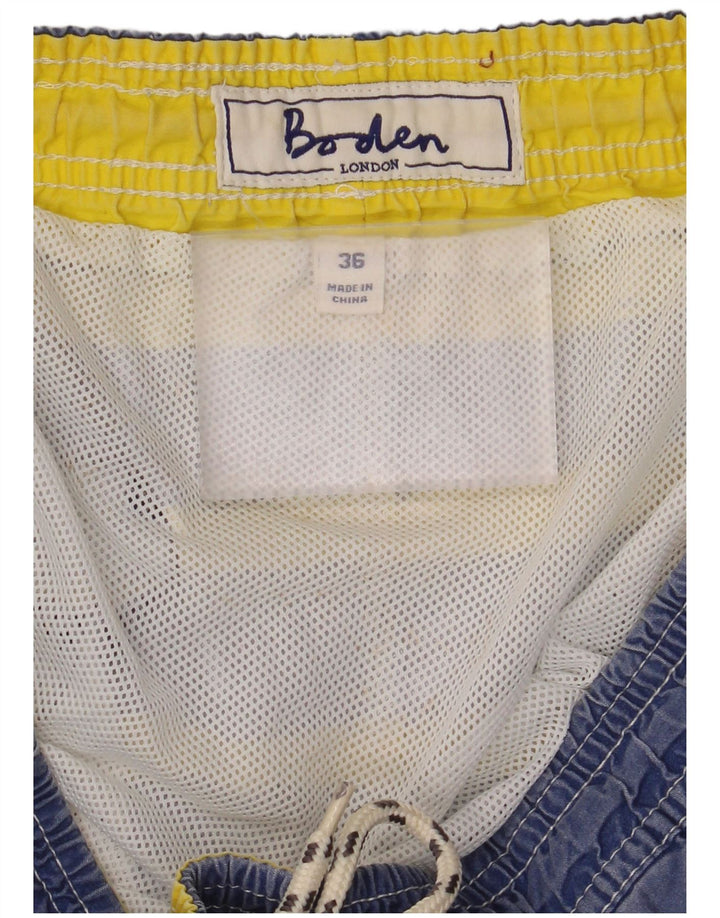 BODEN Short de Bain Homme Large Bleu Rayé