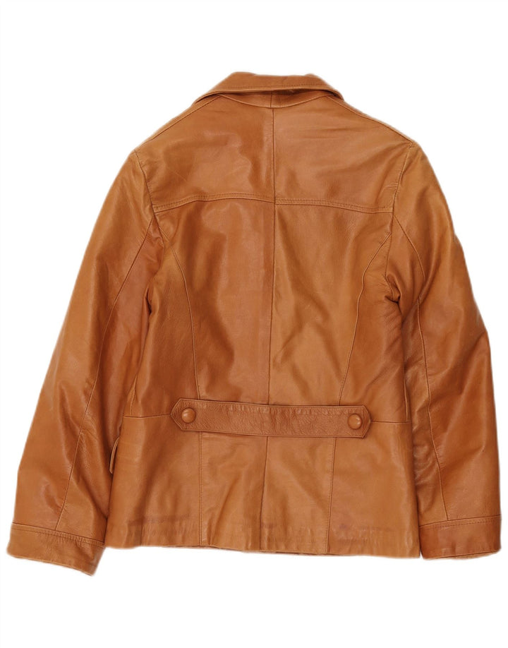 LAVORAZIONE ARTIGIANALE Womens Leather Jacket IT 44 Medium Brown Leather